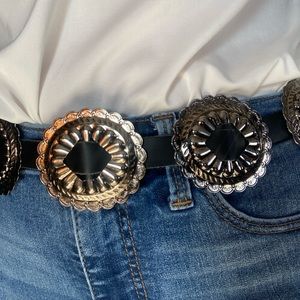 Vintage Leather Southwestern Style Concho Belt